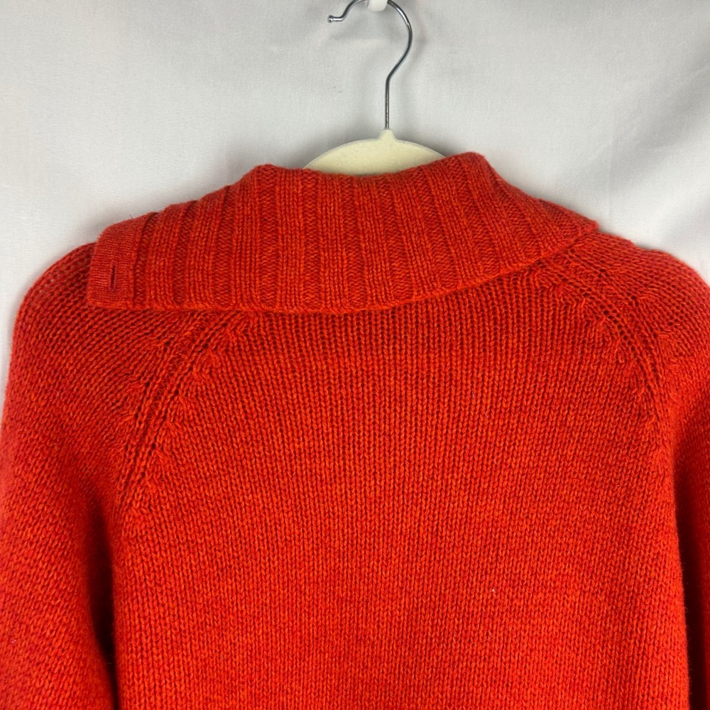 Carraig Donn Ireland Pure New Wool Cable Knit Neck Button Sweater Women Medium - Picture 6 of 8